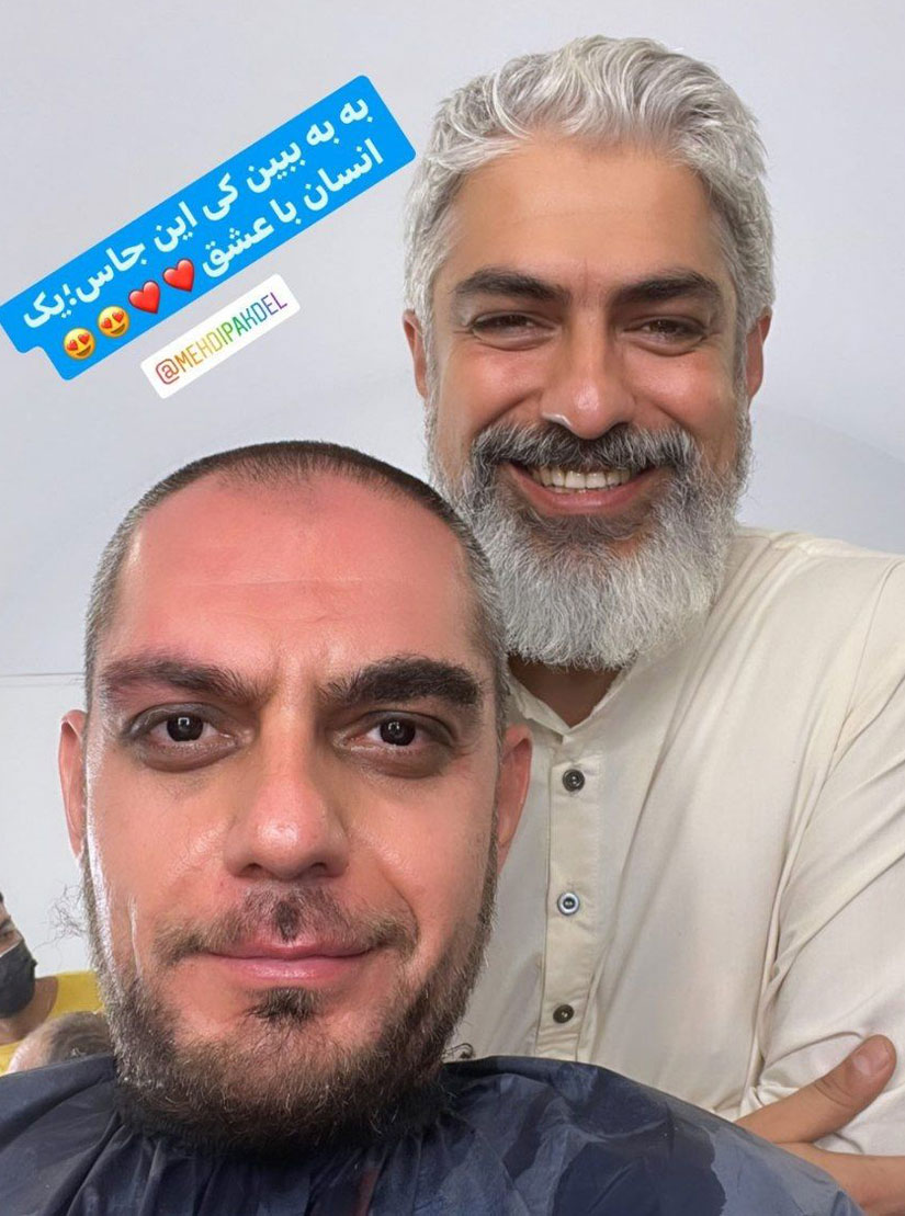 بهادر و سلمان خان در اتاق گریم سریال جیران 