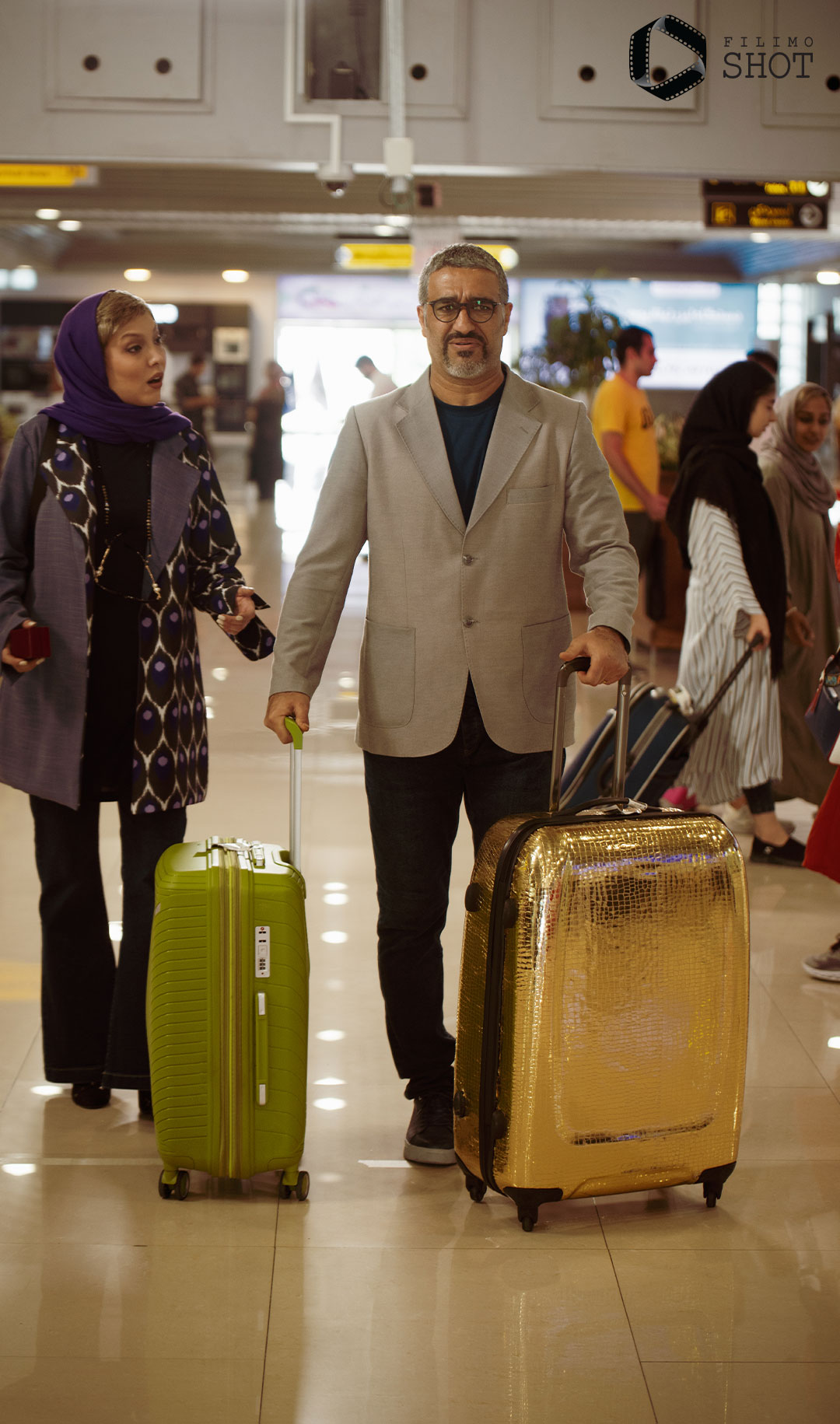پژمان جمشیدی و صدف اسپهبدی در فیلم هتل