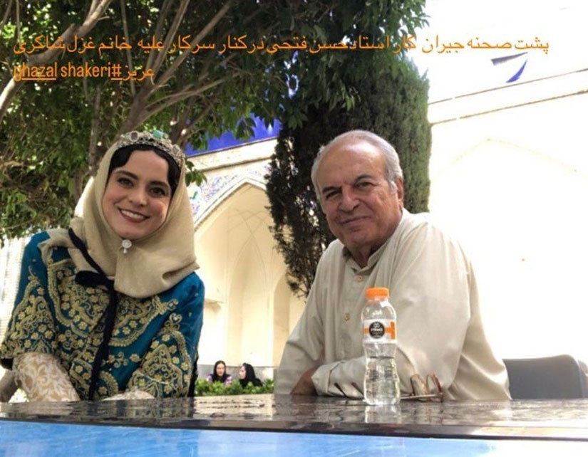 عزیز آغا و ملک جهان در پشت صحنه سریال عاشقانه جیران