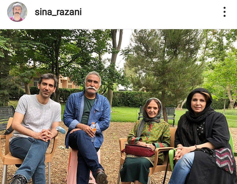 یادگار پشت صحنه سریال جیران در کنار بانو ملک جهان خزایی