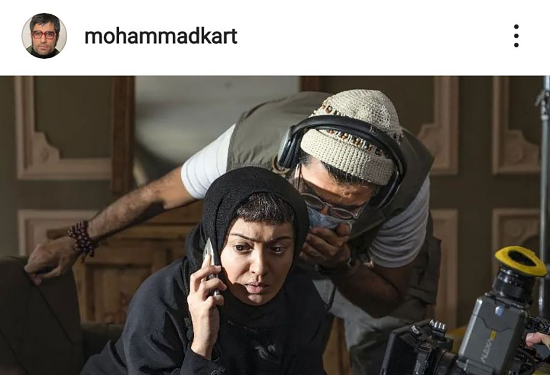 نیکی کریمی به همراه محمد کارت در سکانسی از قسمت دوازده سریال یاغی 