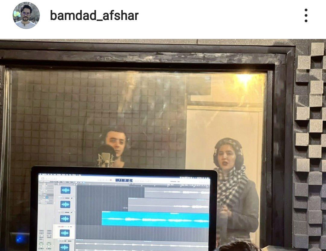 علی شادمان در حال ضبط آهنگ برای سریال یاغی 