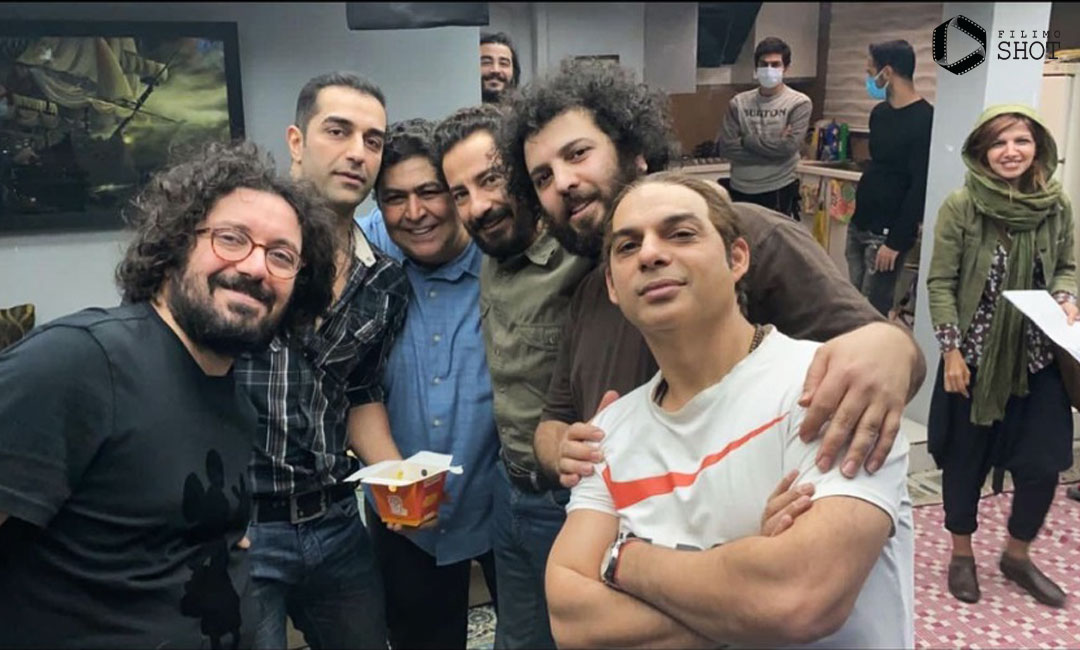 پیمان معادی، سعید روستایی، نوید محمدزاده، فرهاد اصلانی و هومن بهمنش در پشت صحنه فیلم برادران لیلا