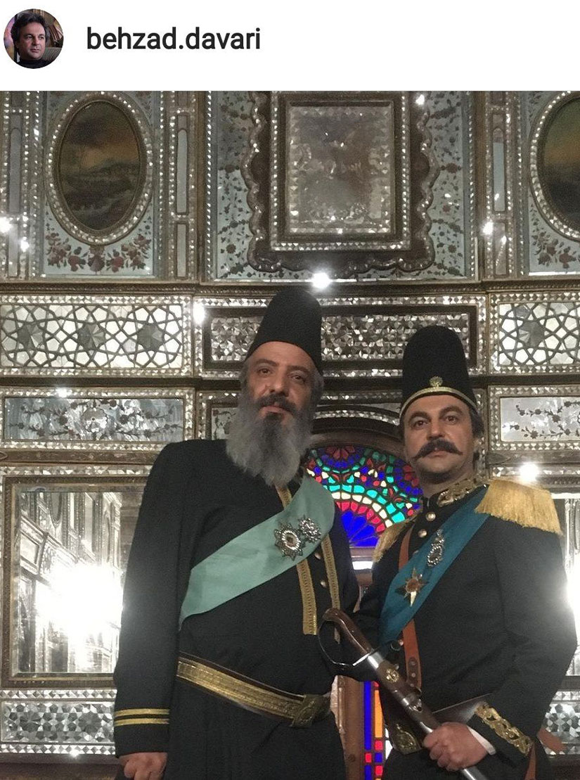 عزیز خان مکری و آقاخان نوری در پشت صحنه سریال جیران 