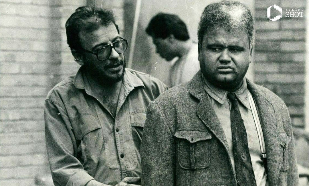 اکبر عبدی و علی حاتمی در پشت‌صحنه فیلم مادر