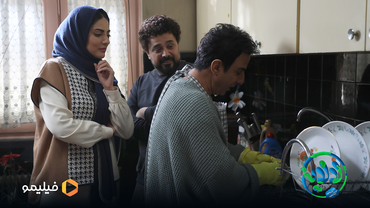 داریوش فرضیایی و هلیا امامی و سپند امیرسلیمانی در قسمت هفتم سریال لالایی
