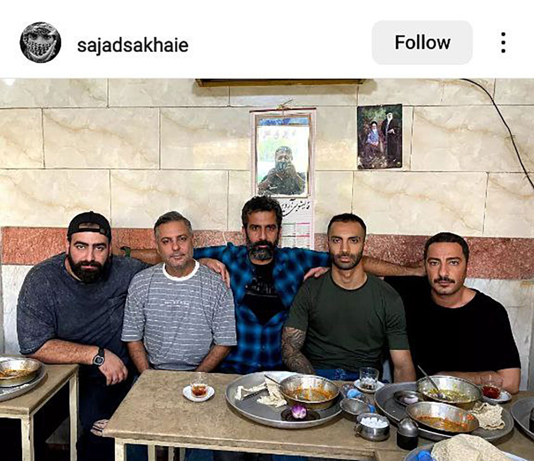 عوامل سریال آکتور در حال آبگوشت خوردن